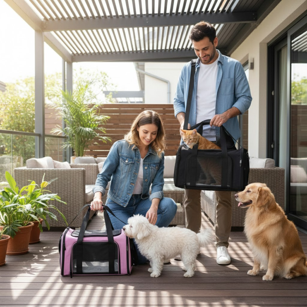 Dog Carrier Bag Soft Side Backpack Cat Pet Carriers Travel