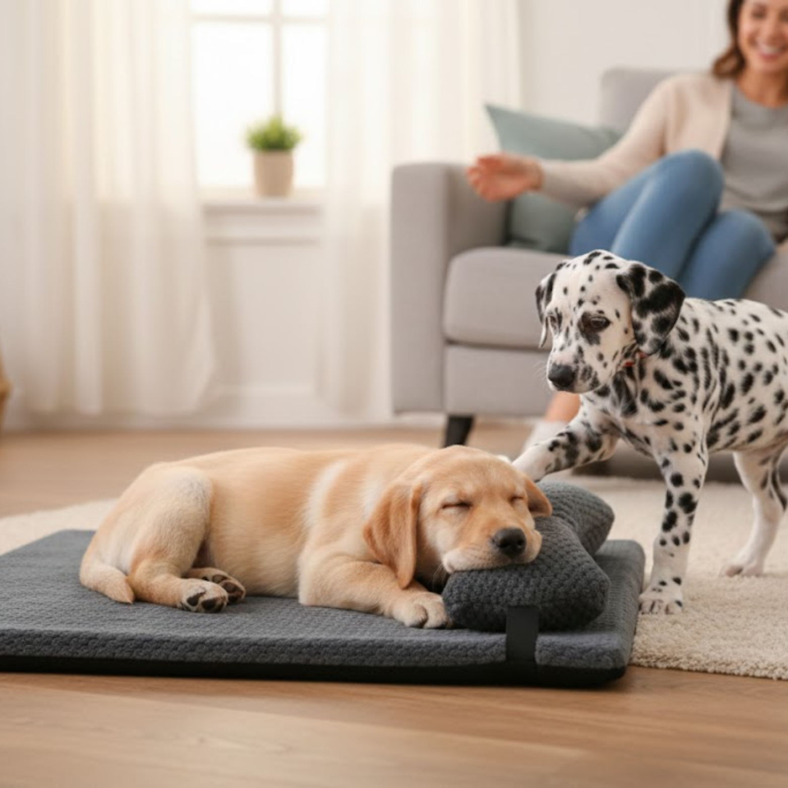 Warm Calming Dog Bed Pillow Fluffy Plush Mat Removable Cover