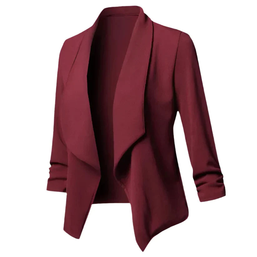 Women's Blazer Knit Open Front Structured Fit Wrinkle Resistant Business