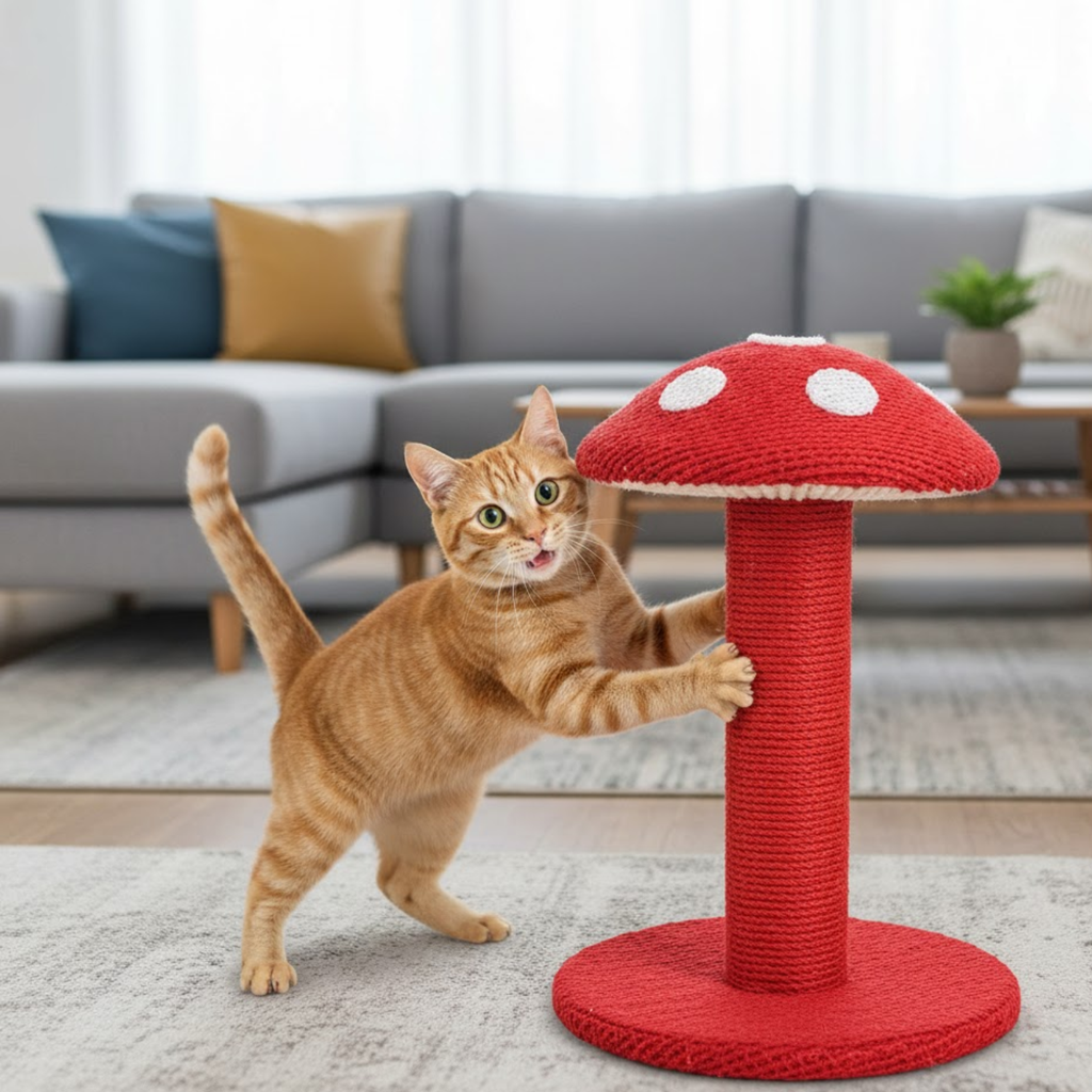 Mushroom Cat Scratching Tower