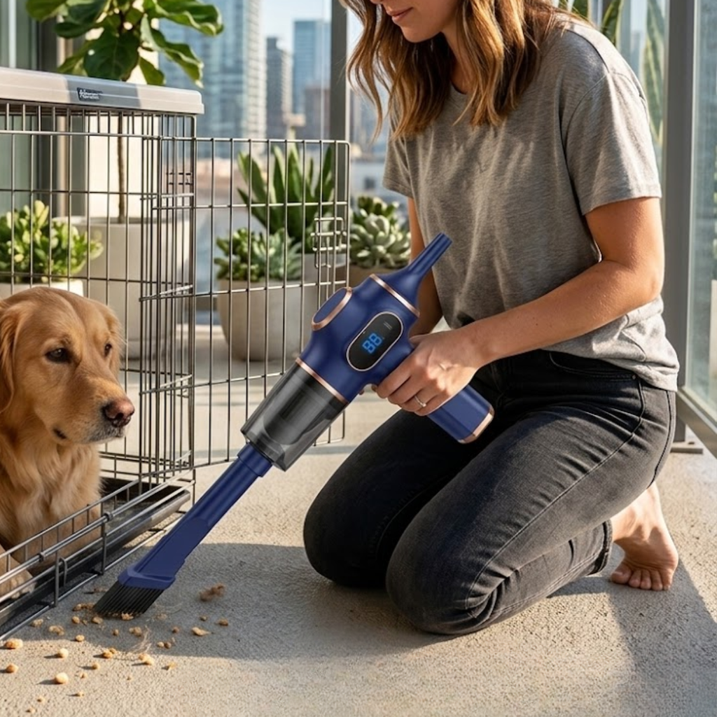 Handheld Cordless Car Vacuum Cleaner 60W High Power Pet Hair Suction Portable Hoover