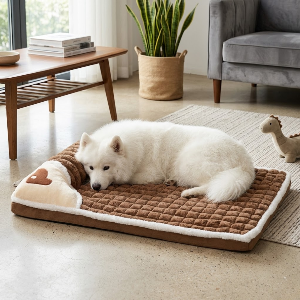 Machine Washable Dog Bed Removable Cotton Puppy Cushion Memory Foam Pet Pillow