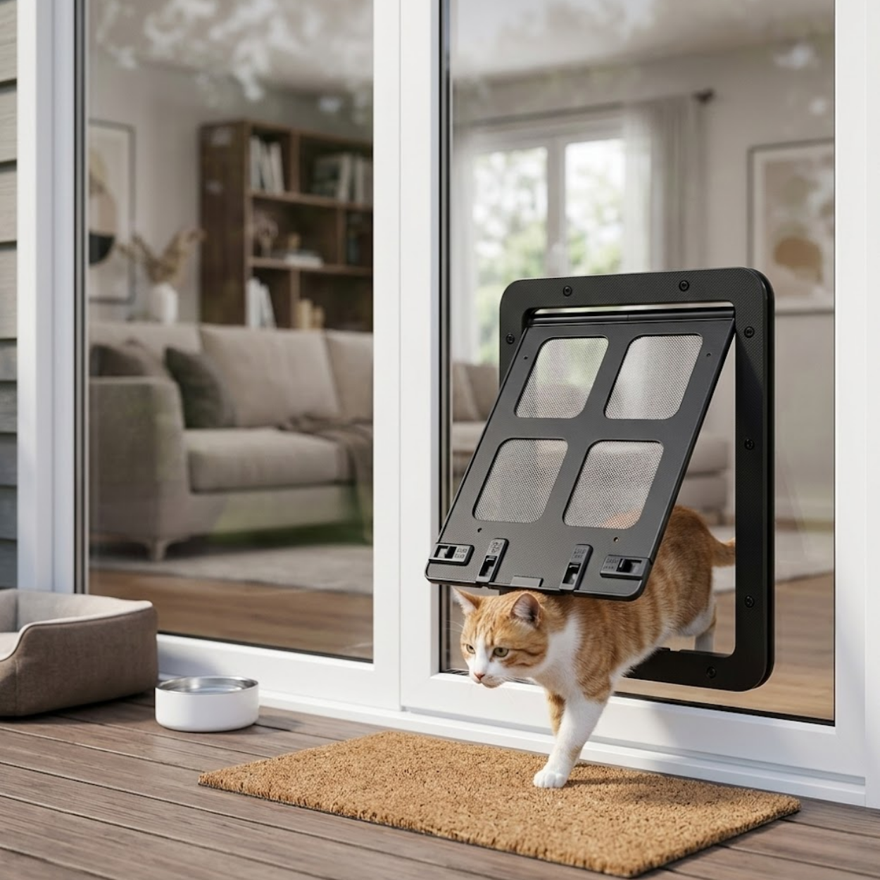 Magnetic Screen Pet Door for Cats and Dogs with Secure Locking System for Screen Doors