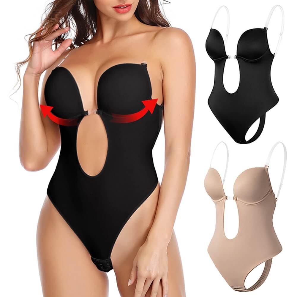 Backless Deep V Shaping Bodysuit Support