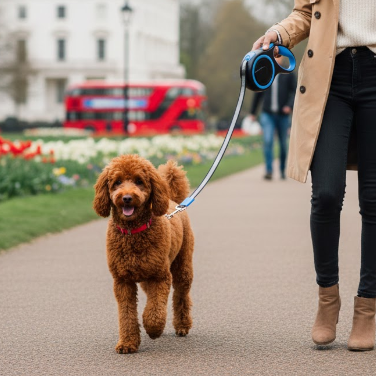 Retractable Dog Leash with Heavy Duty Nylon Extendable Lead and Quick Release Lock