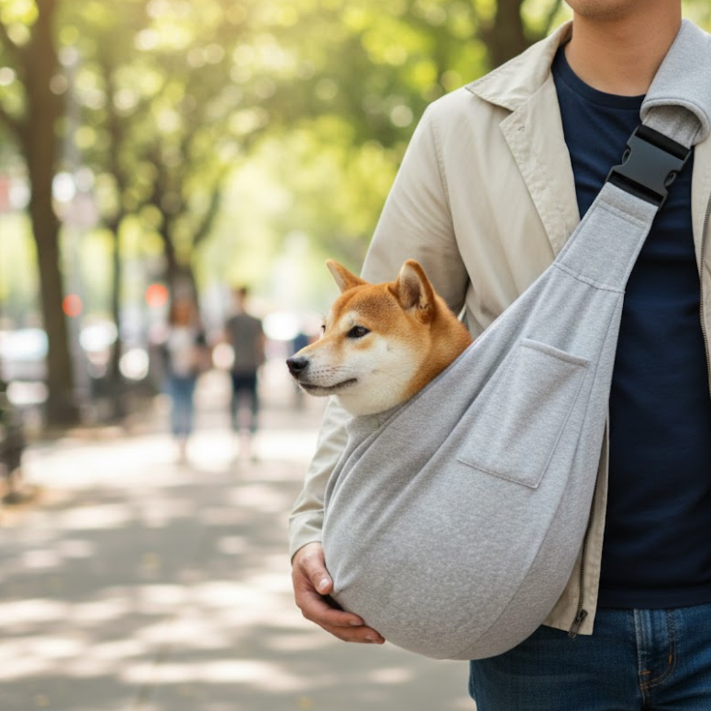 Pet Sling Carrier for Dogs and Cats with Adjustable Buckle Strap and Safety Hook
