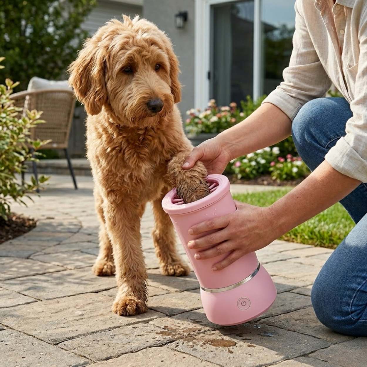 Electric Pet Paw Cleaner Automatic USB Rechargeable Dog Paw Washer with Soft Bristles