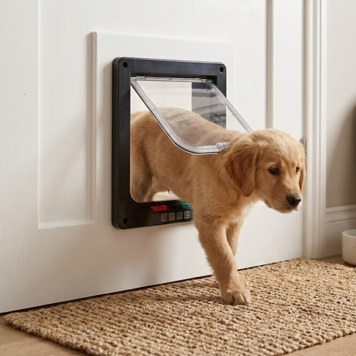 Cat Flap Door ABS Plastic 4 Way Locking Security Pet Gate for Dogs and Kittens