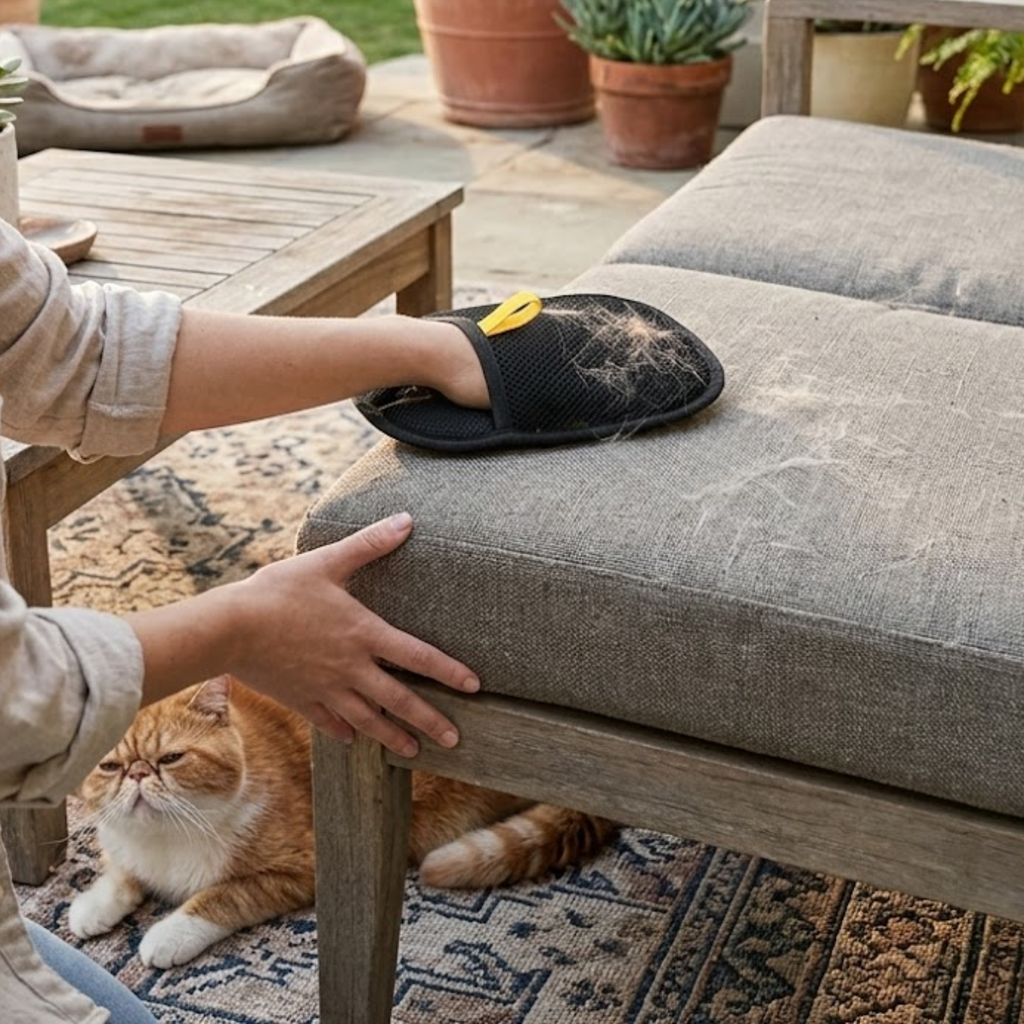 Pet Hair Removal Glove Double-Sided Reusable Grooming Tool for Furniture and Carpets