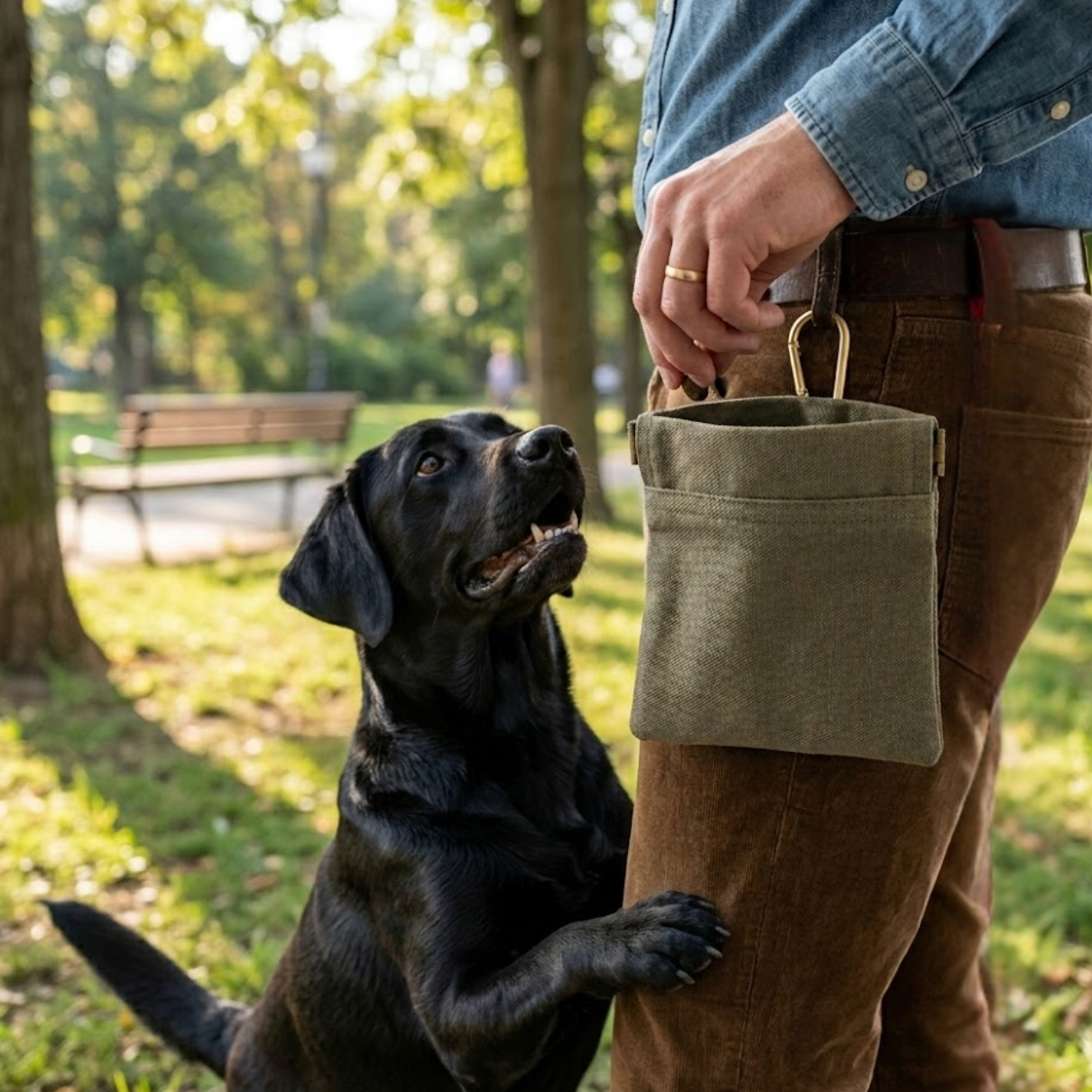 Dog Treat Pouch Portable Canvas Training Snack Bag with Belt Clip for Outdoor Travel