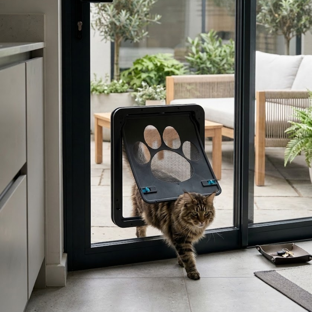 Magnetic Screen Pet Door ABS Plastic Lockable Flap for Dogs and Cats