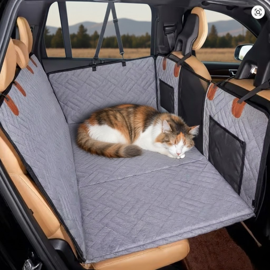 Waterproof Dog Car Seat Cover Backseat Extender Hammock with Safety Leash Set