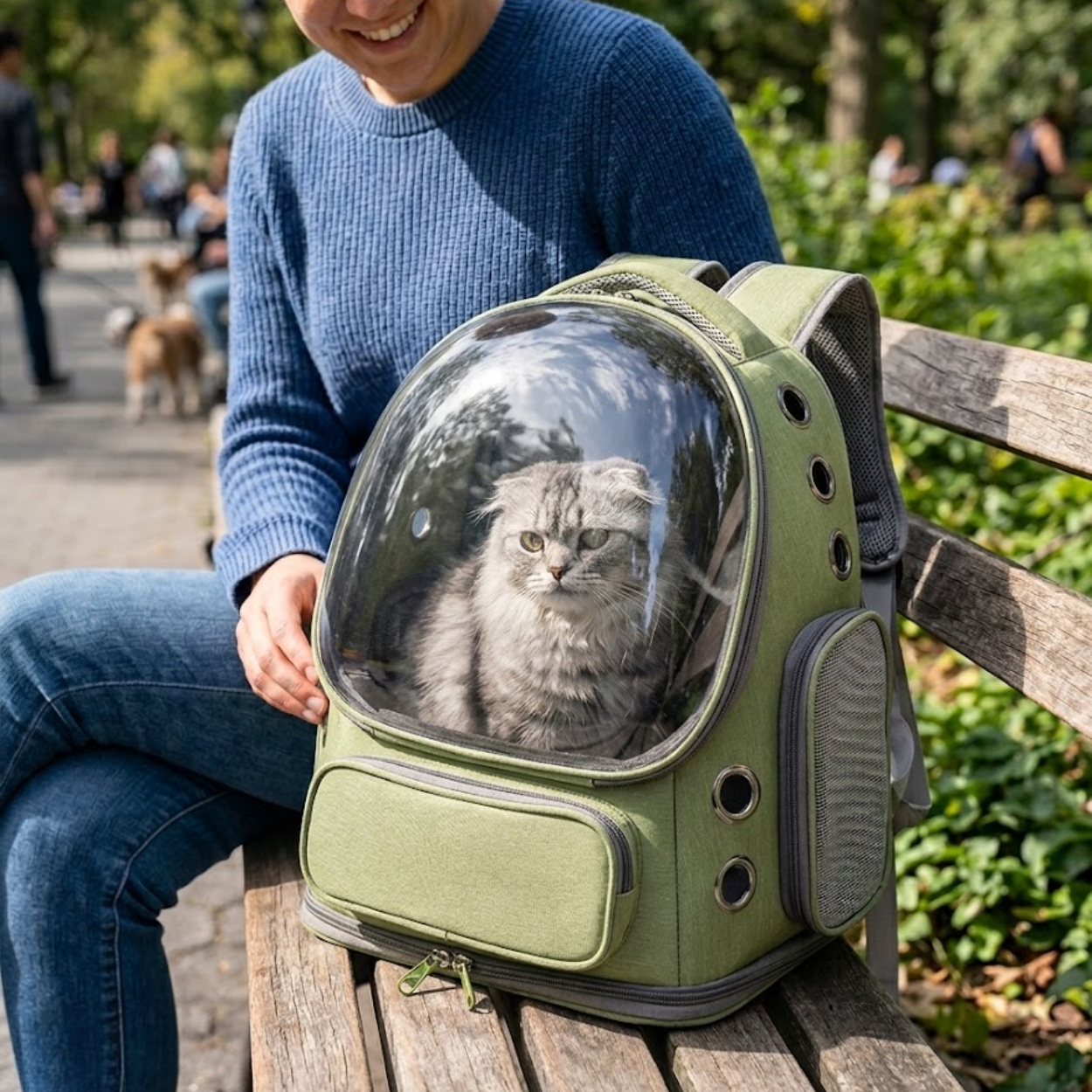 Transparent Pet Cat Carrier Backpack Breathable Outdoor Travel Bag for Small Dogs