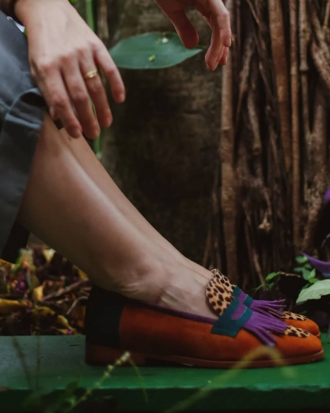 Animal Print Loafers With Fringes