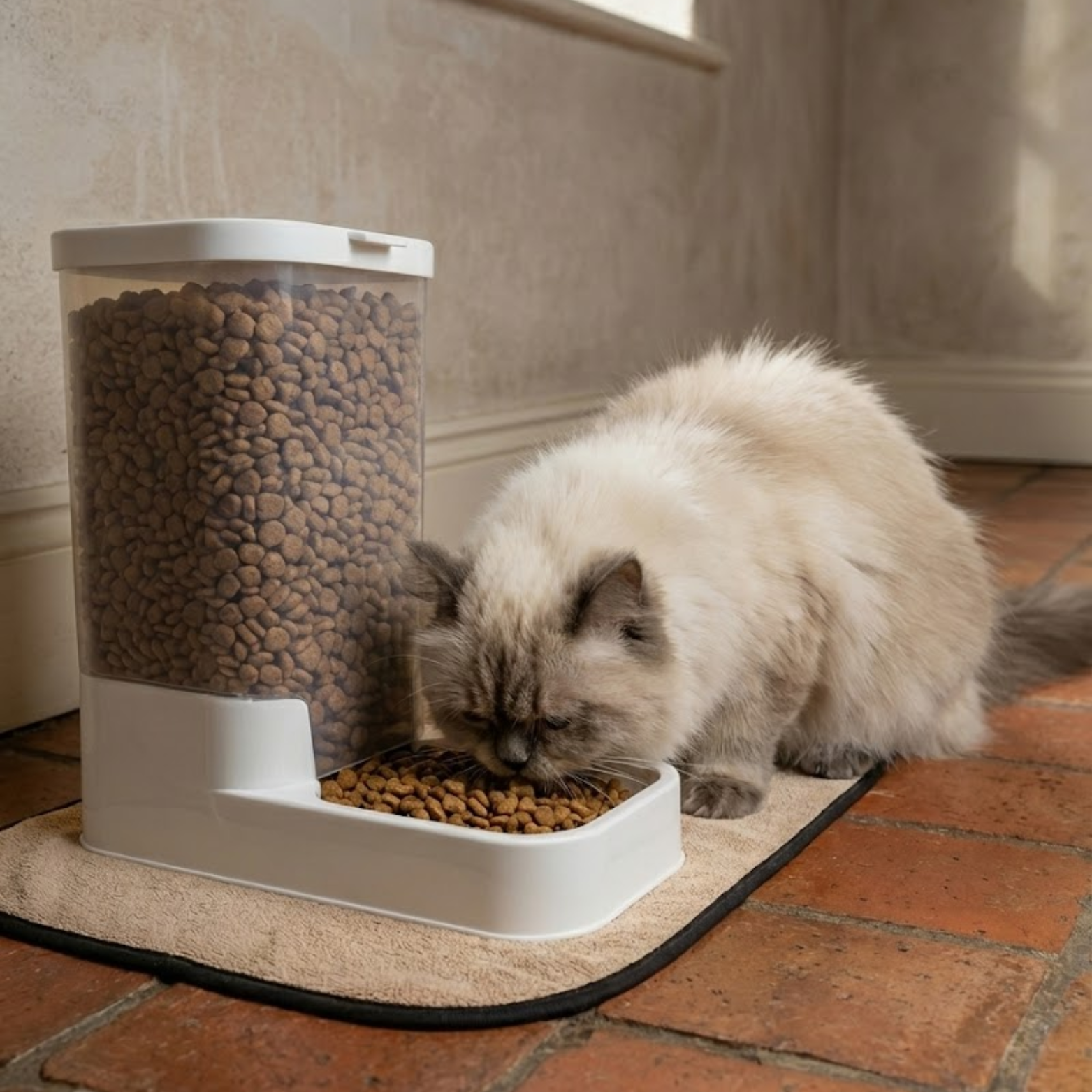 Automatic Cat Feeder Water Dispenser Gravity Food Storage