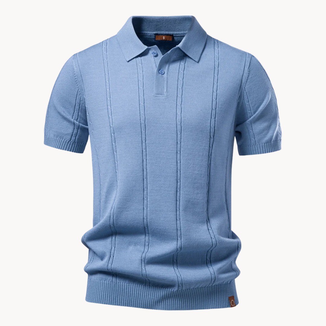 Polo shirt for men — modern fit ribbed texture — daily casual style