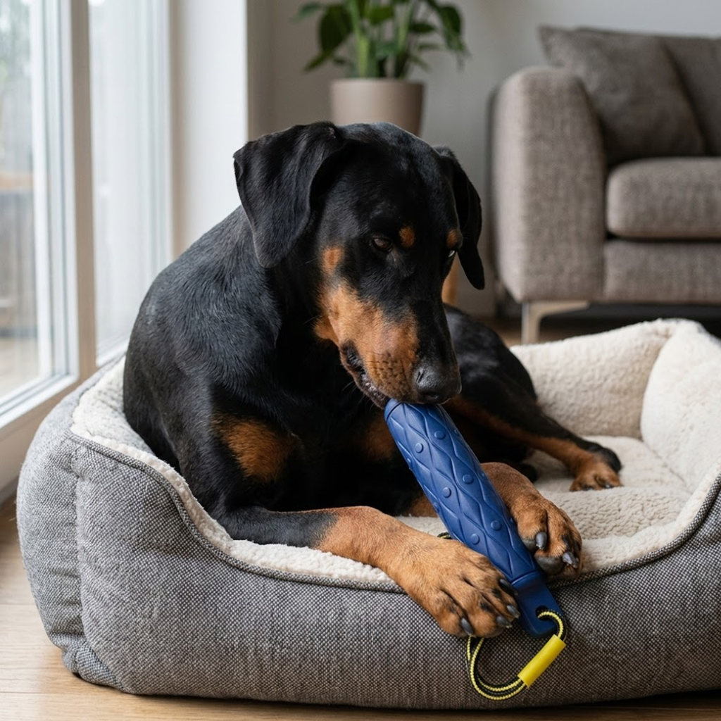 Durable Rubber Dog Chew Toy with Rope for Large Breed Aggressive Chewers Training