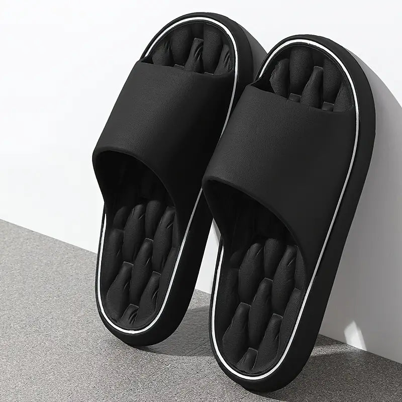 Pillow slides — cushioned rubber sole — casual summer slip-on