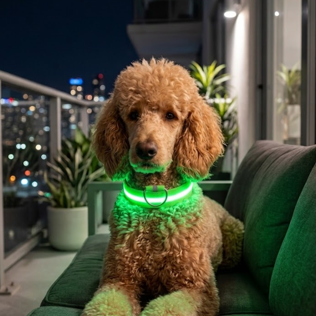 LED Dog Collar Nylon Rechargeable Glow in the Dark Night Safety Flashing Light