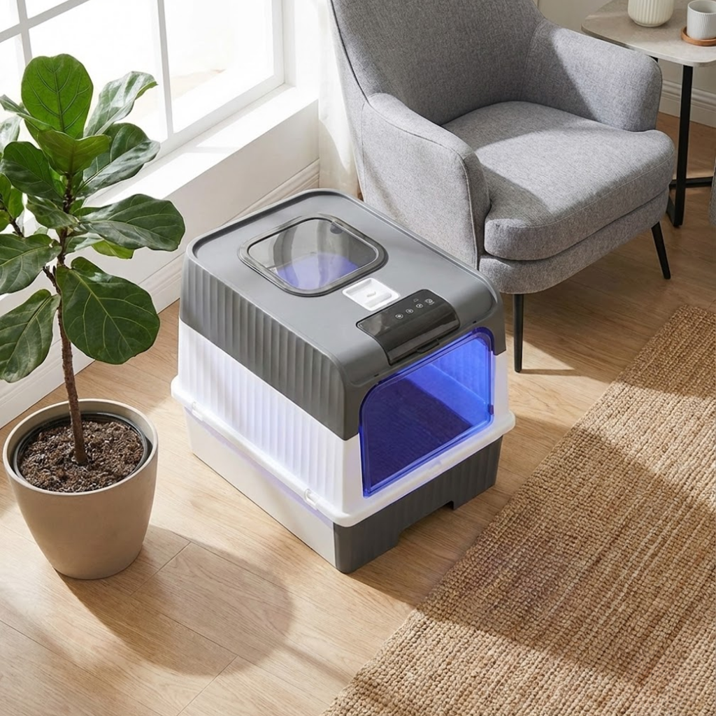 UV Sterilization Cat Litter Box Enclosed Odor Control