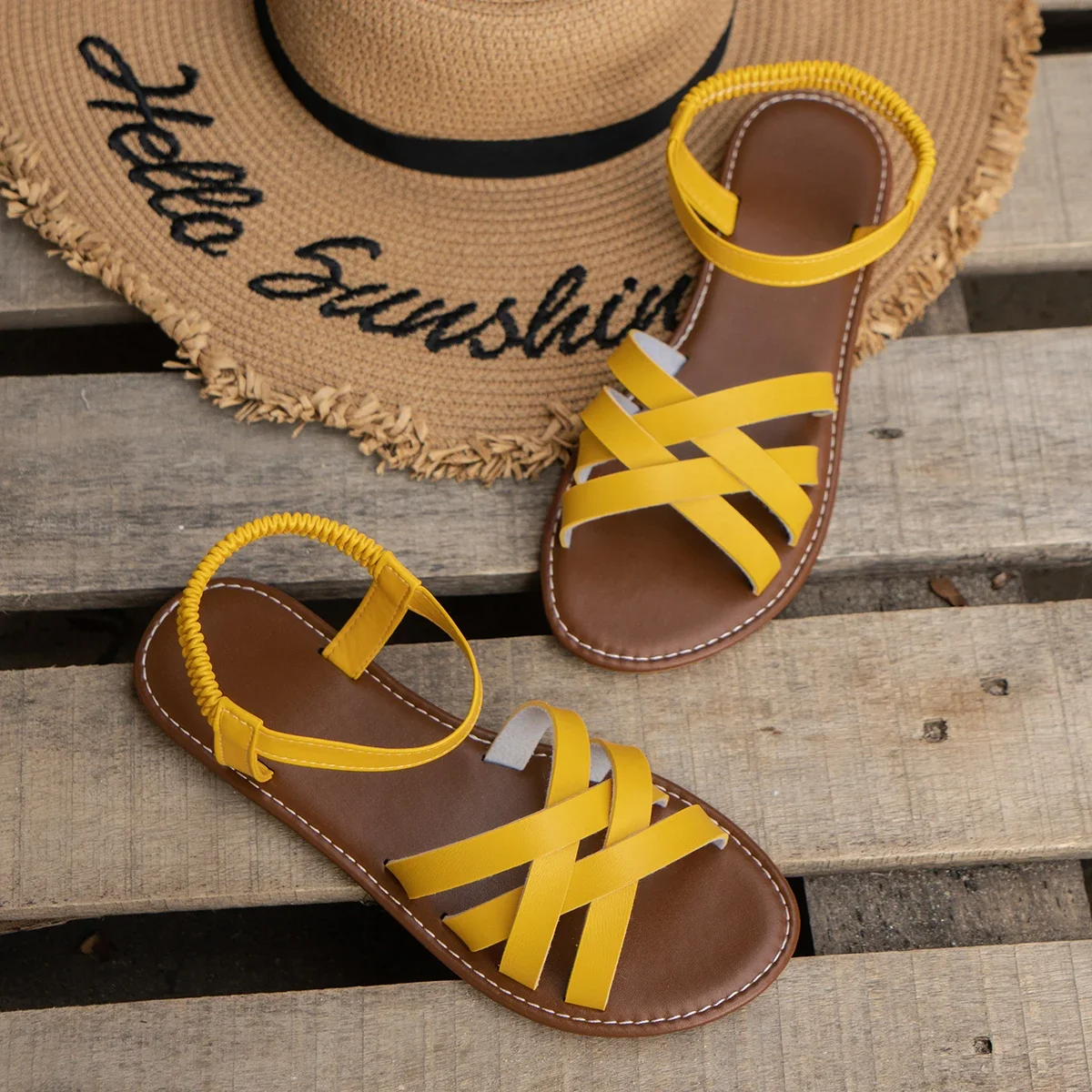 Women's open toe sandals — adjustable ankle strap for daily wear