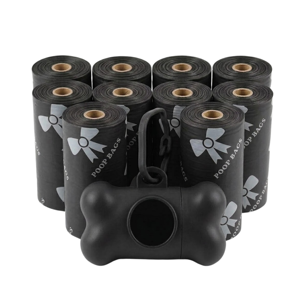 Leak-proof Dog Poop Bags with Bone Dispenser for Pet Waste Cleaning