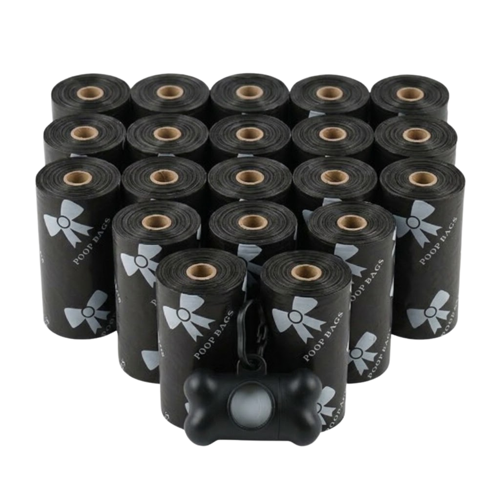 Leak-proof Dog Poop Bags with Bone Dispenser for Pet Waste Cleaning
