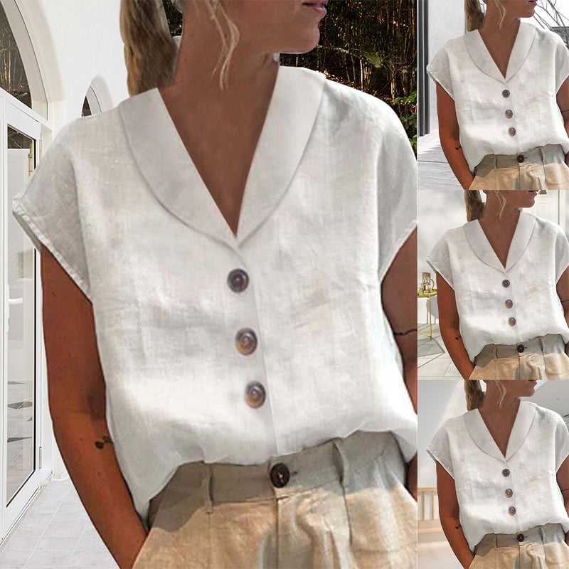 Women's Cotton And Linen Shirt