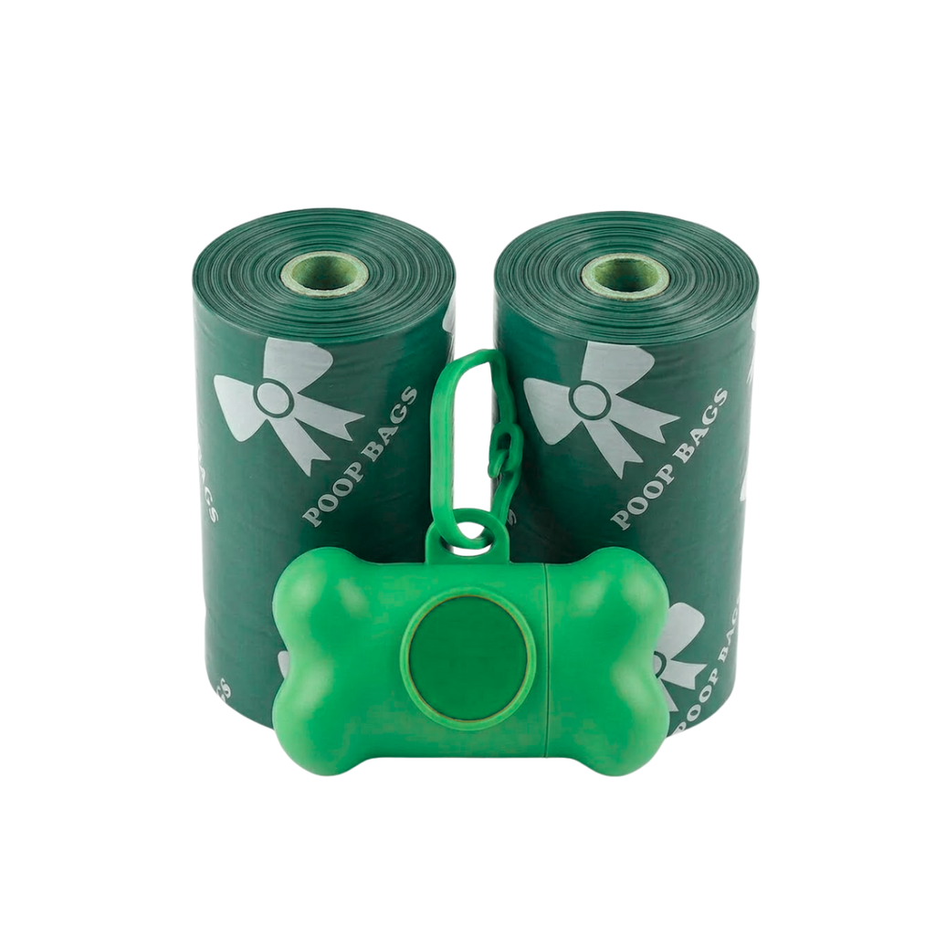 Leak-proof Dog Poop Bags with Bone Dispenser for Pet Waste Cleaning