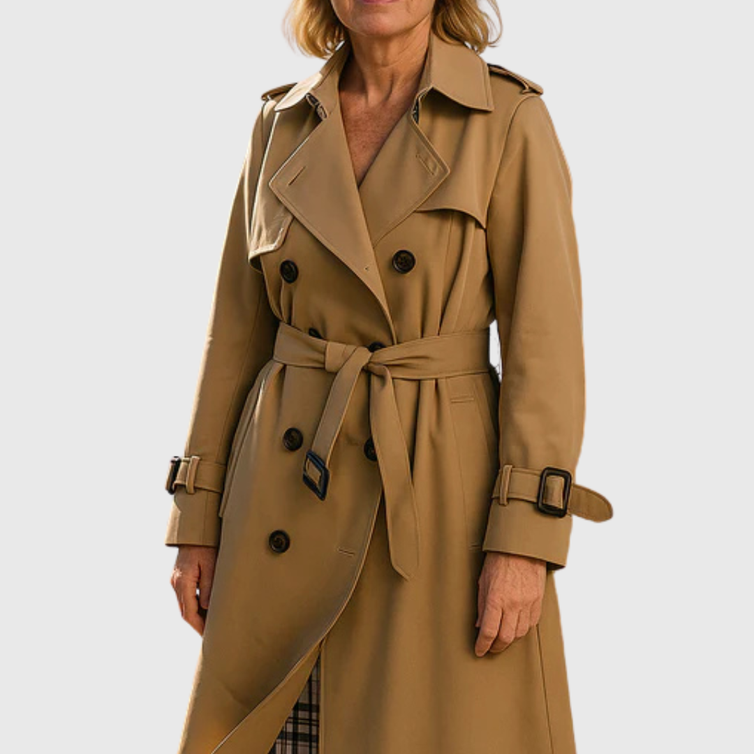 Women's Trenchcoat for Women Belted Double Breasted Outerwear