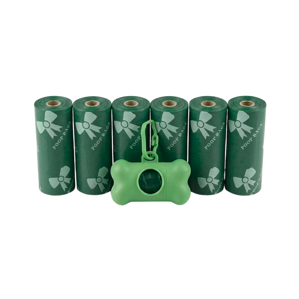 Leak-proof Dog Poop Bags with Bone Dispenser for Pet Waste Cleaning