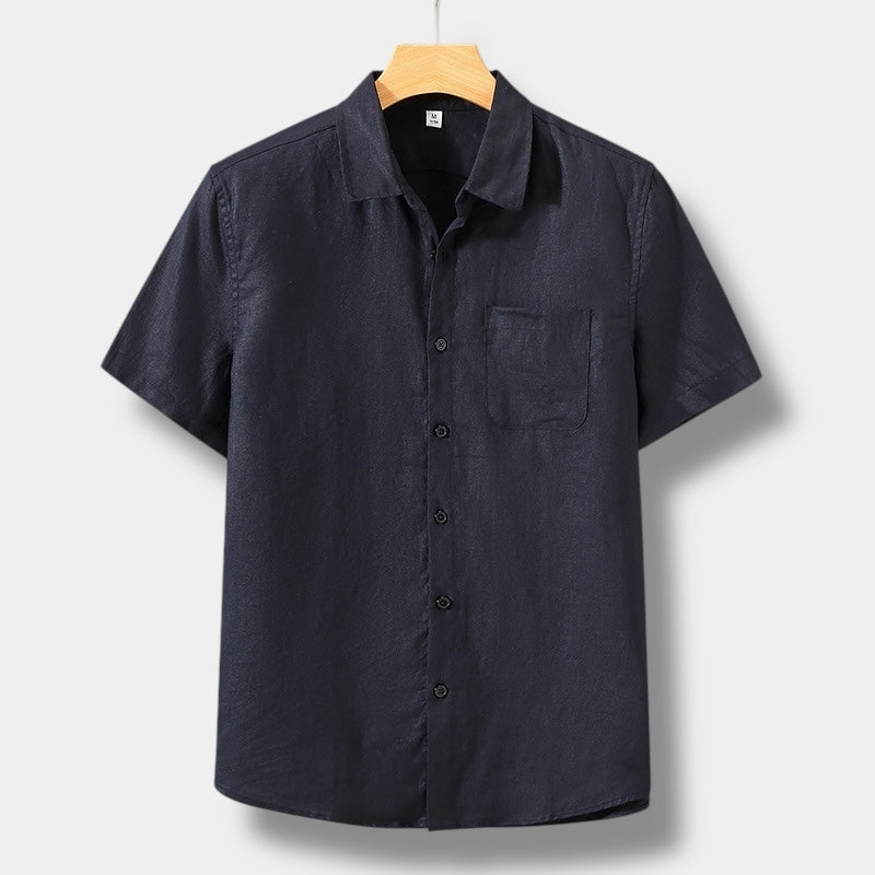 Short sleeve shirt for men — relaxed cut front pocket — daily casual style