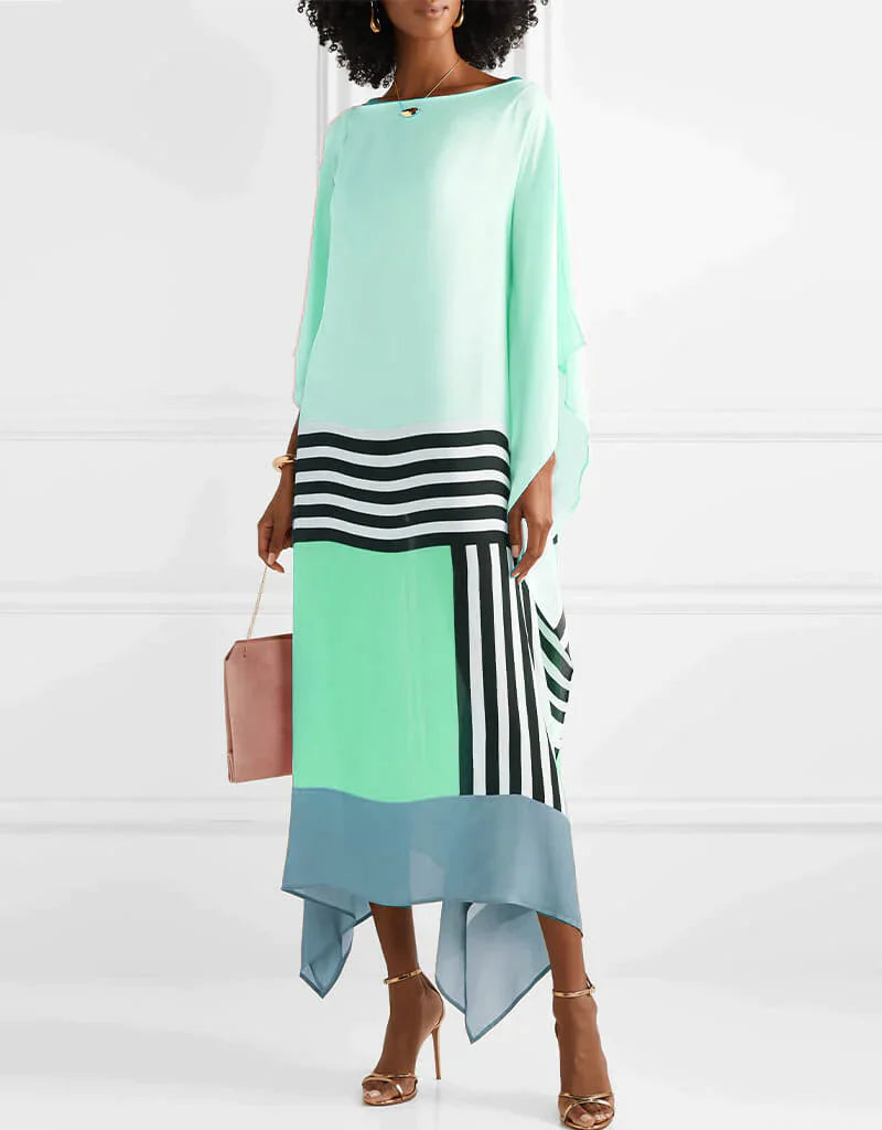 Women's kimono maxi dress with batwing sleeves — summer