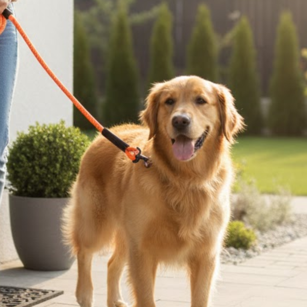 Long Reflective Nylon Dog Leash with Padded Foam Handle for Training and Walking
