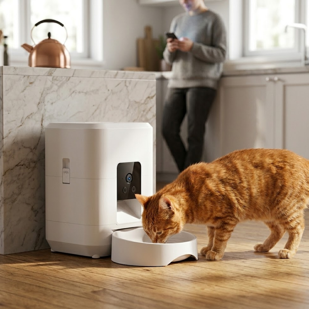 Automatic Pet Feeder with Wi-Fi Camera and Remote App Control for Cats and Dogs
