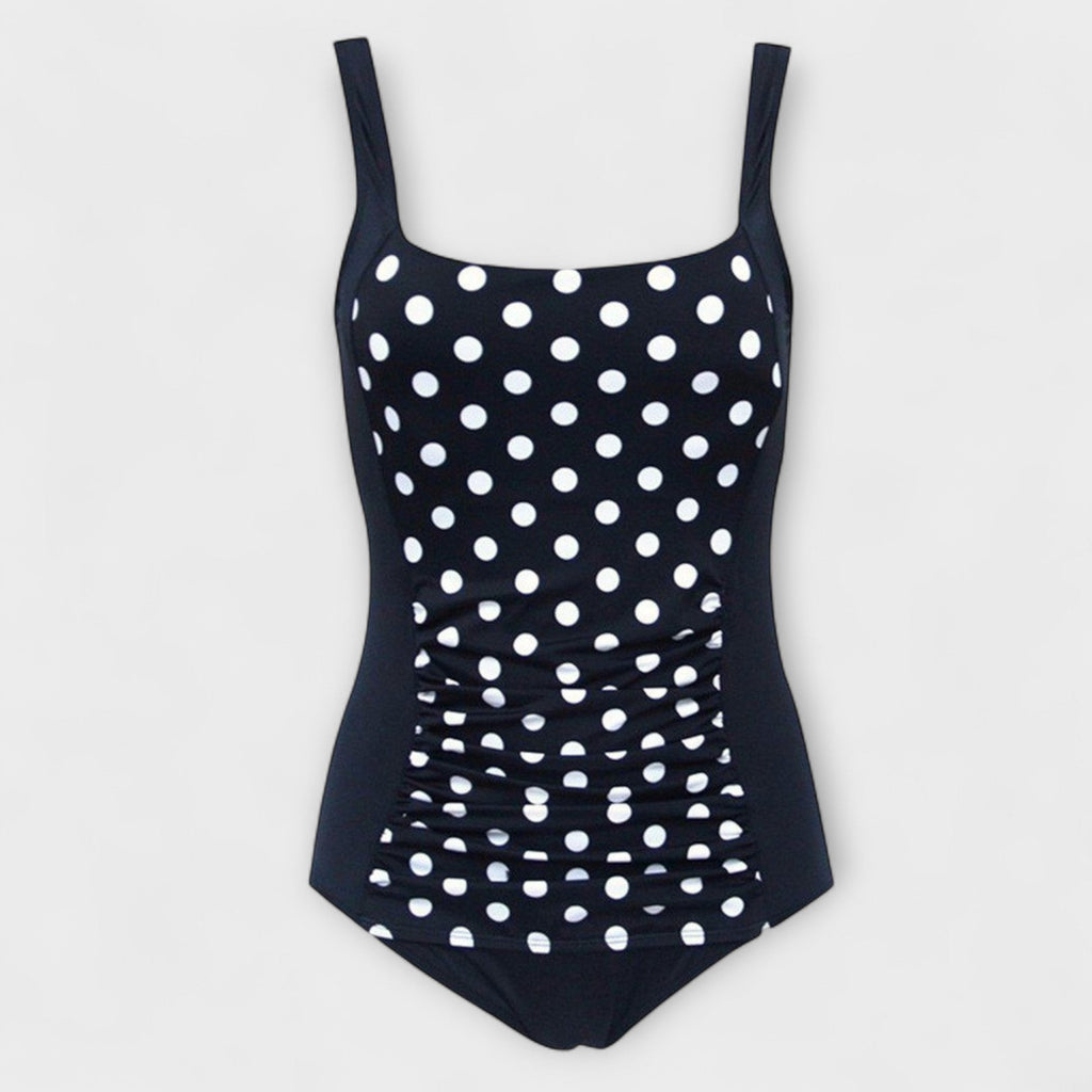 Square Neck Ruched One-Piece Swimsuit