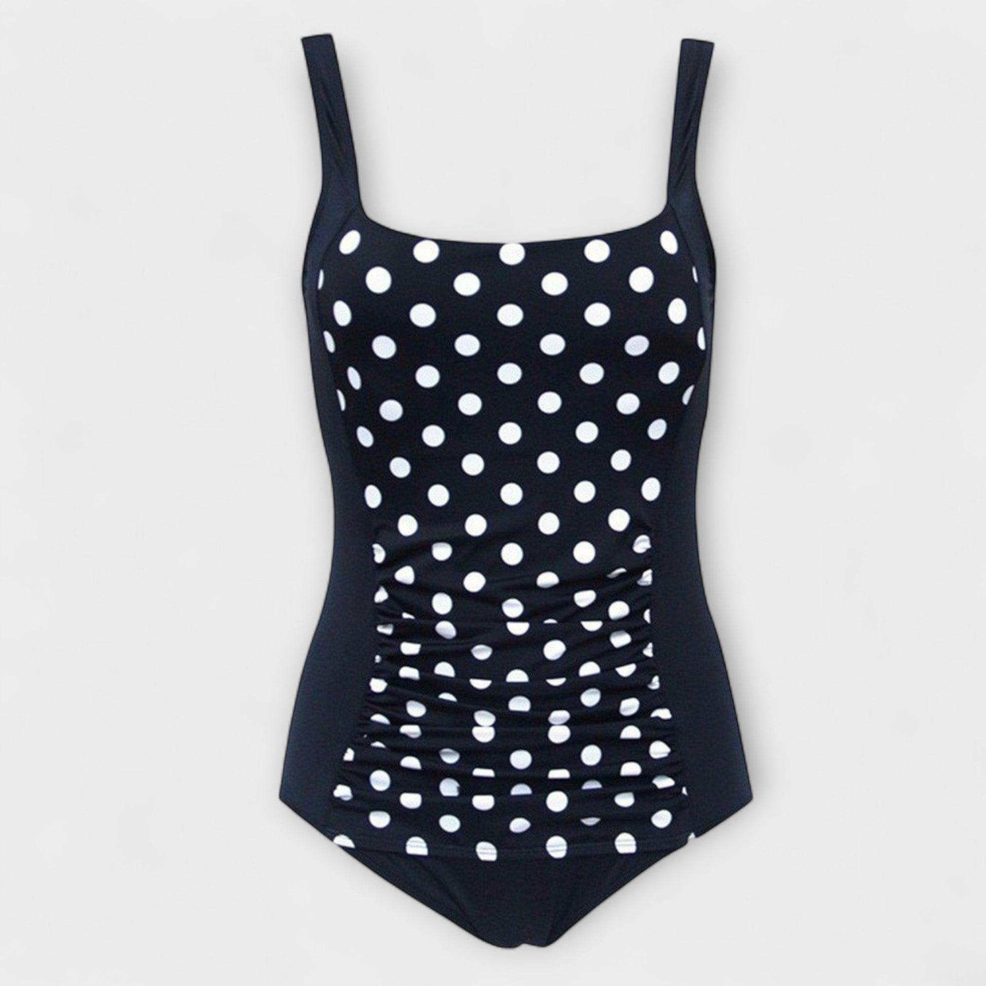 Square Neck Ruched One-Piece Swimsuit