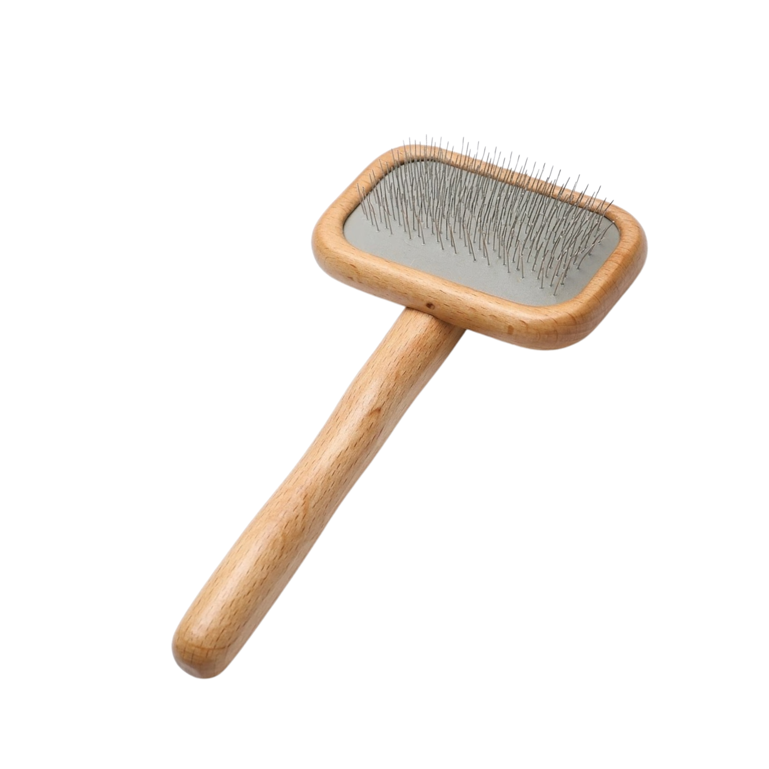 Dog Pin Brush with Wooden Handle Professional Pet Grooming Needle Comb for Hair