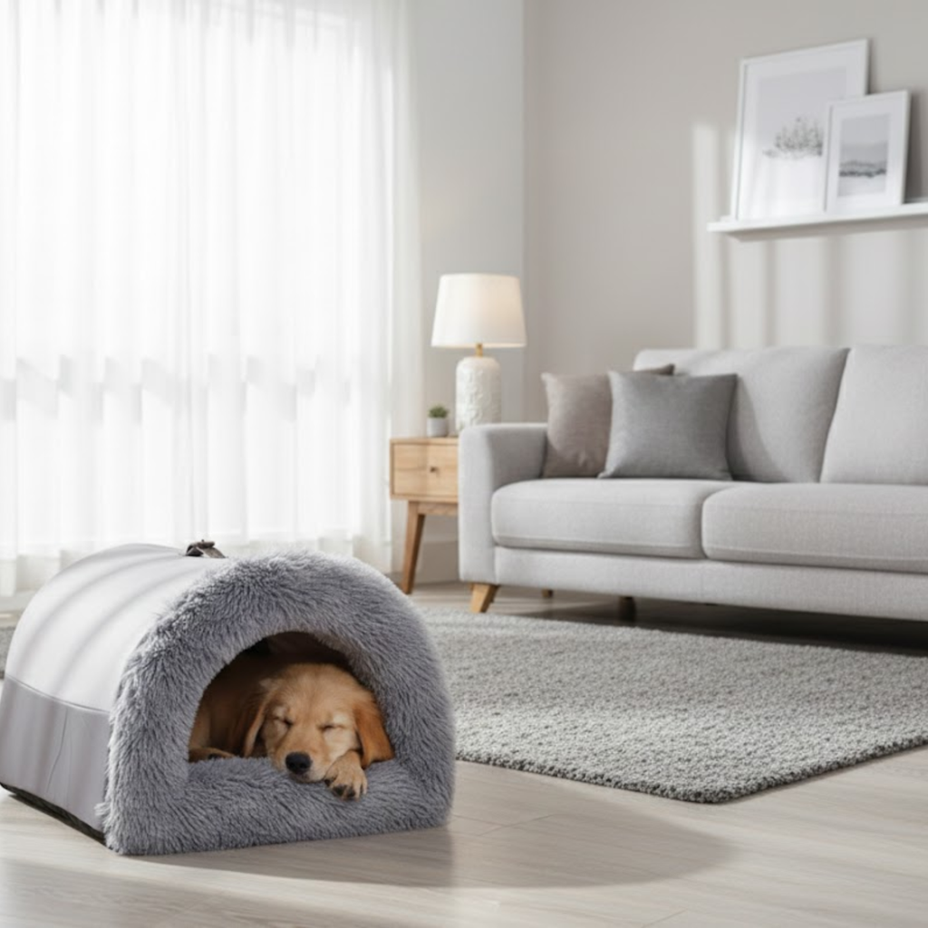 Winter Plush Cat Bed Dog Kennel Warm Cat House Villa