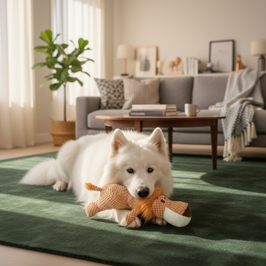 Cute Plush Squeak Dog Chewing Molar Toys