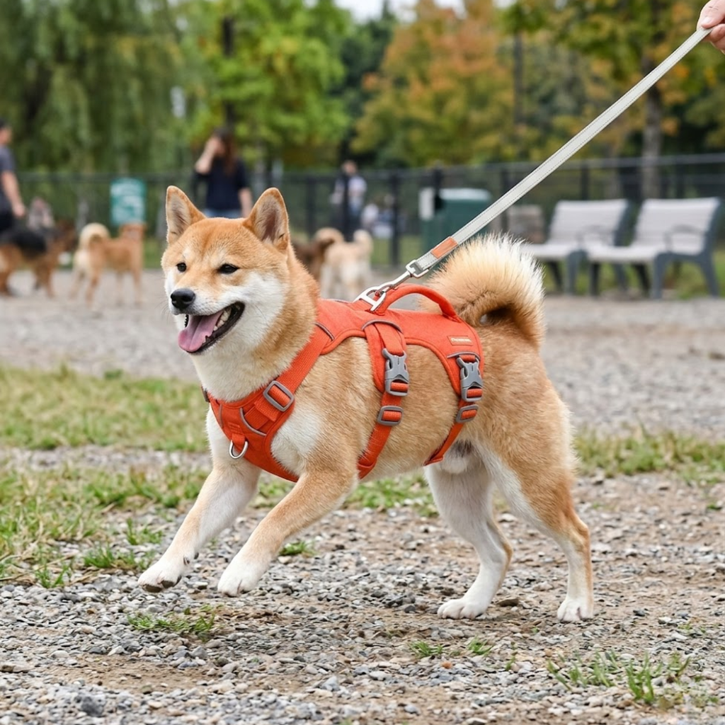 Reflective Nylon Dog Harness with Padded Vest and Adjustable Lifting Handle