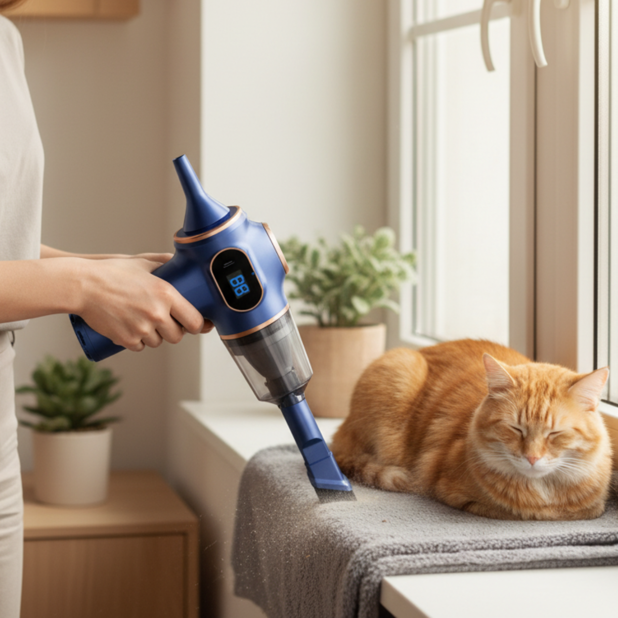 Handheld Cordless Car Vacuum Cleaner 60W High Power Pet Hair Suction Portable Hoover
