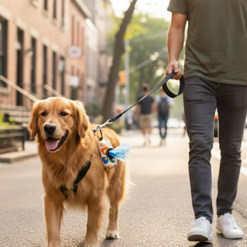 Dog Poop Bag Holder with Metal Carabiner Clip Waste Bag Dispenser for Leash
