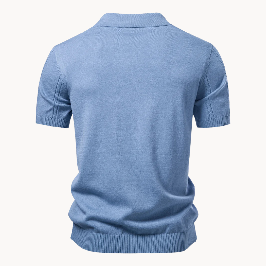 Polo shirt for men — modern fit ribbed texture — daily casual style