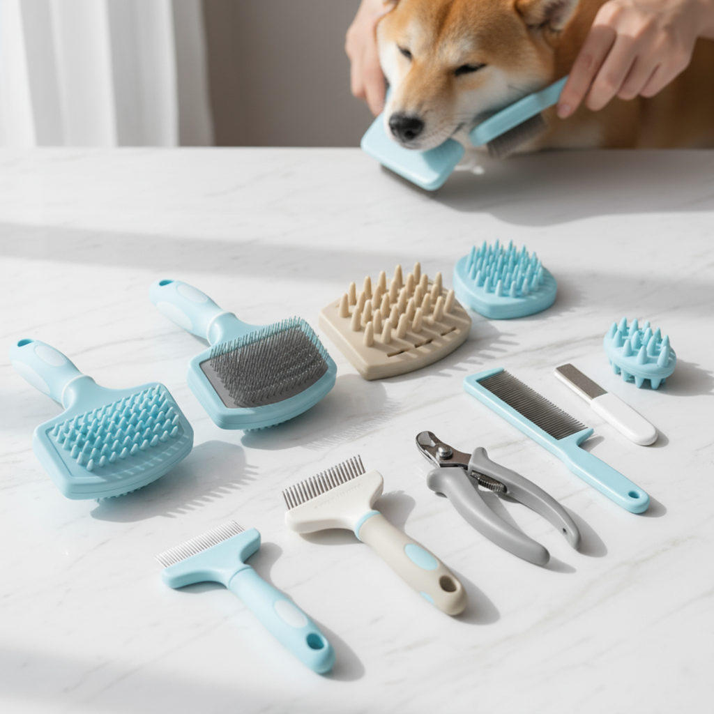 8 in 1 pet grooming comb set for dogs and cats