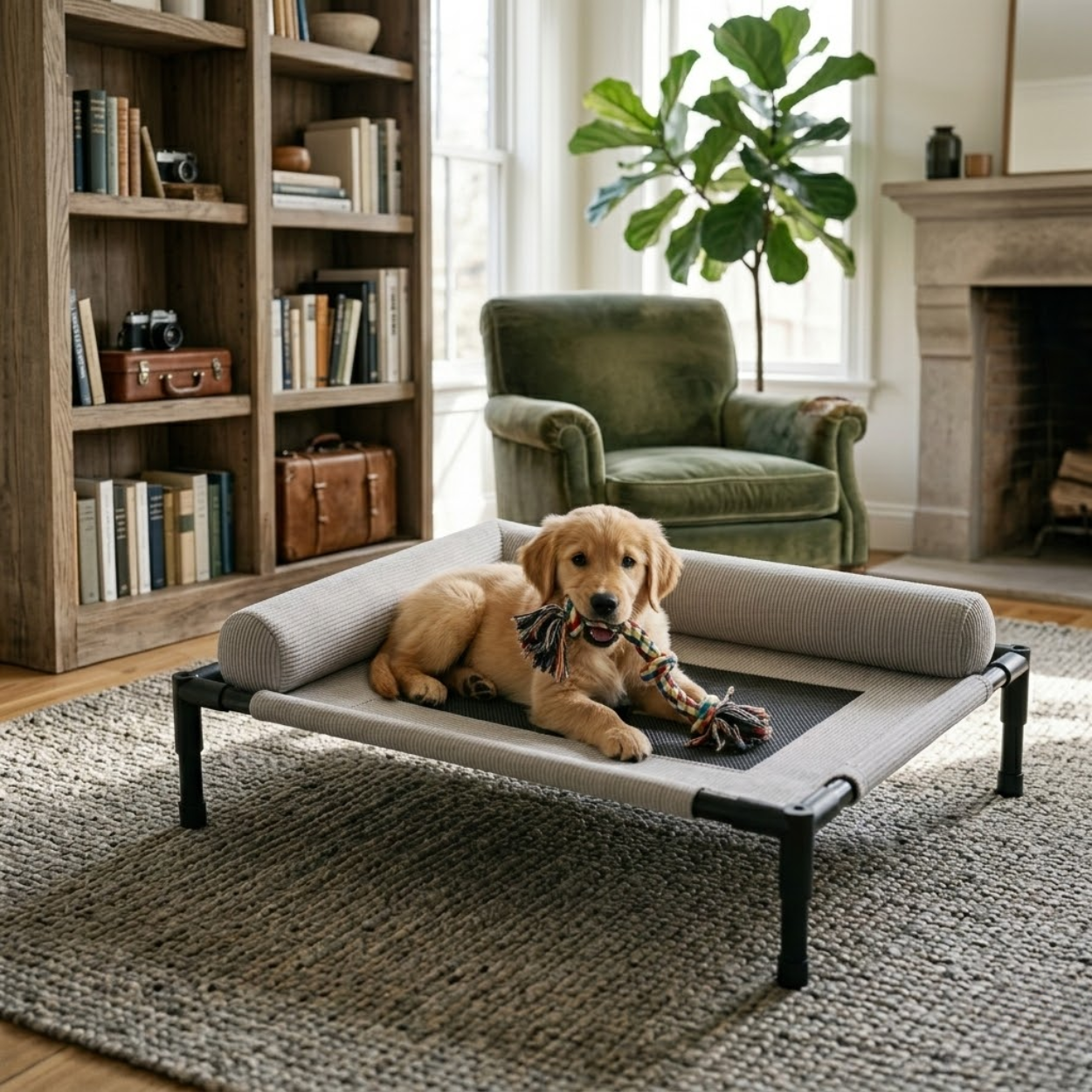 Elevated Dog Bed Breathable Mesh Raised Pet Cot Washable Outdoor Indoor Dog Bed