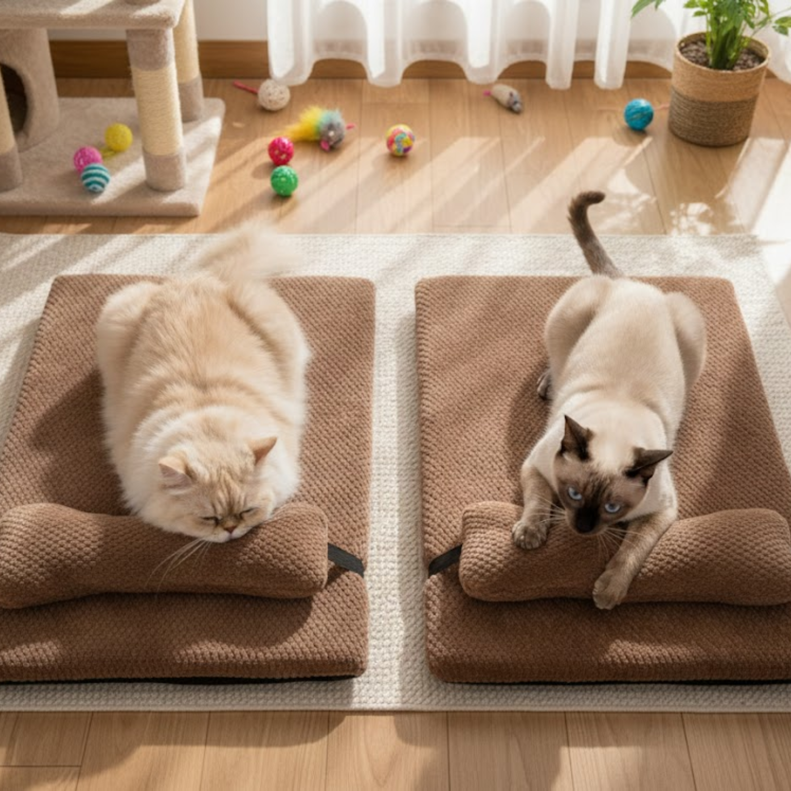 Warm Calming Dog Bed Pillow Fluffy Plush Mat Removable Cover