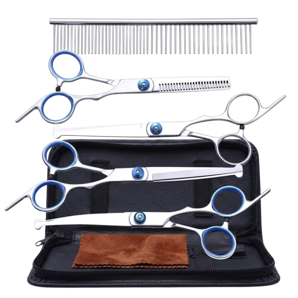 Dog Grooming Scissors Set Stainless Steel Pet Hair Thinning Shears with Safety Tips