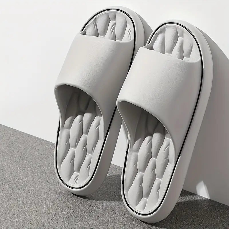 Pillow slides — cushioned rubber sole — casual summer slip-on