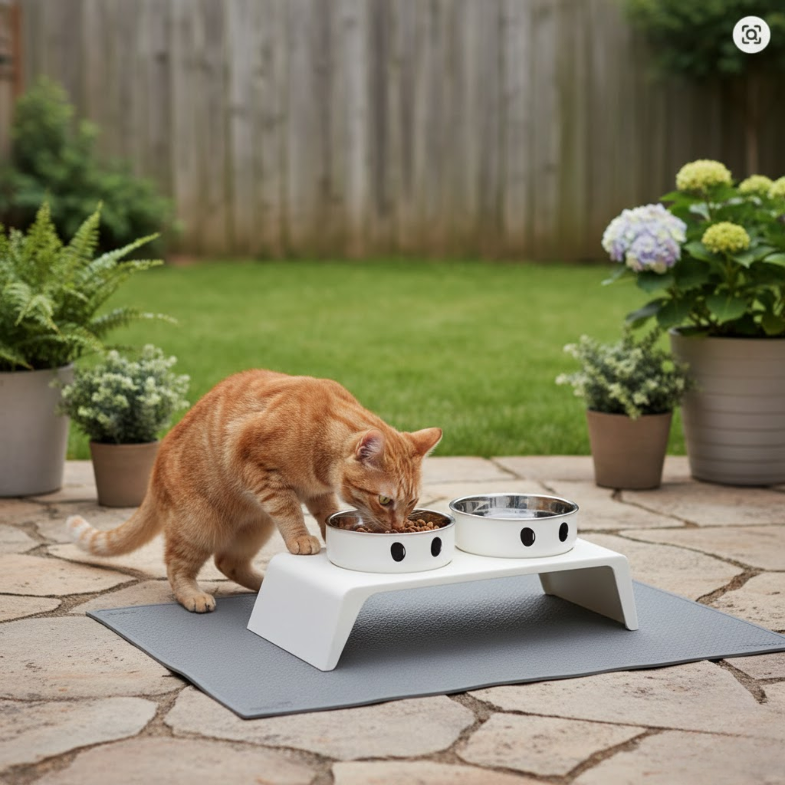 Elevated Dog Bowls Raised Feeder Stand with Double Stainless Steel Food Water Dishes